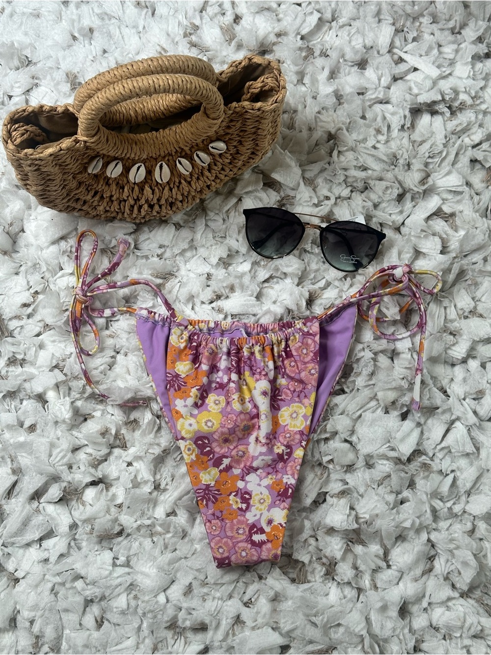 Loverbird Floral Tie Side Bikini Bottom NWT – Size M